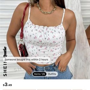 SHEIN floral Crop Top